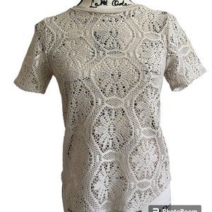 Banana Republic crochet/Lace Fitted Top